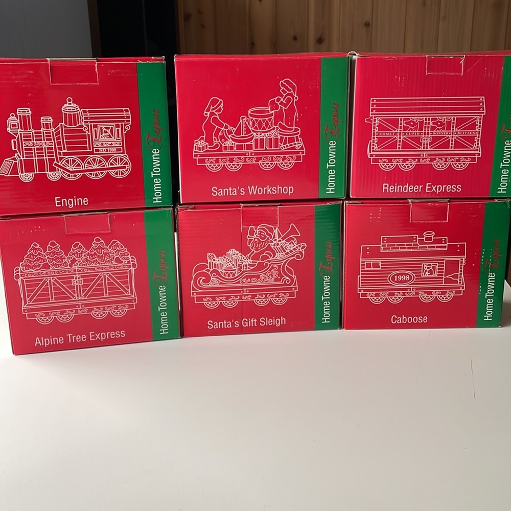 Vintage 1998 Home Towne Express Ceramic Train Series Set of 6